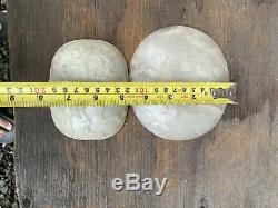 Chinois Antique Deux Big White Jade Qing Chine Asie