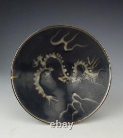 Chinois Antique Jizhou Ware Porcelaine Bowl Avec Motif Dragon