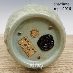Chinois Antiquités Song Dynasty Backflow Ru Porcelaine Dragon Modèle Bouteille