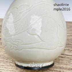 Chinois Antiquités Song Porcelaine De La Dynastie Dragon Modèle Jade Pot Bouteille De Printemps