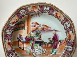 Chinois Canton Export Bol En Porcelaine Plat Plaque 18 C