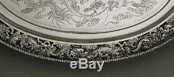 Chinois Dragon Plateau Argent Dragon C1885 Hung Chong