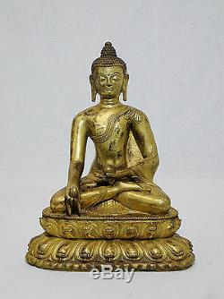 Chinois En Bronze Doré Bouddha Figure M993