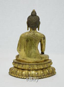 Chinois En Bronze Doré Bouddha Figure M993