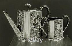 Chinois Export Silver Tea Set C1850 Cumshing