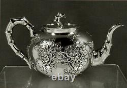 Chinois Export Silver Tea Set C1890 Wang Hing