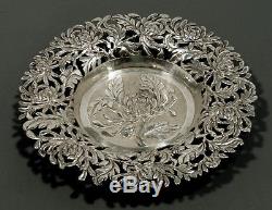 Chinois Export Silver Wine Coaster Plateau C1890 Nanking Silver Co