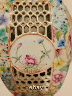Chinois Qianlong19ème Siècle Famille Rose Porcelaine Millefiori Lanternes De Mariage