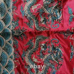 Chinois Qing Dynasty Collection De Cour Vêtements Empereur Broderie Dragon