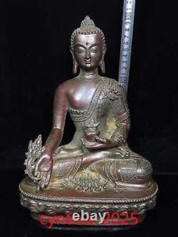 Collecte d'antiquités chinoises : Statue de Bouddha Sakyamuni en cuivre pur doré