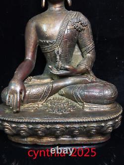 Collecte d'antiquités chinoises Statuette du Bouddha Sakyamuni en cuivre pur doré
