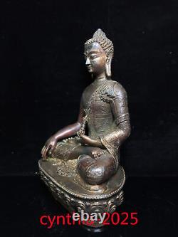 Collecte d'antiquités chinoises Statuette du Bouddha Sakyamuni en cuivre pur doré
