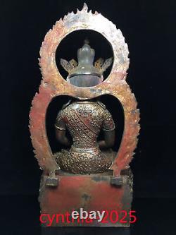 Collection d'antiquités chinoises : Bouddha de Longévité en cuivre doré tibétain