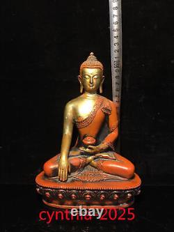 Collection d'antiquités chinoises : Statue de Sakyamuni Buddha en cuivre pur doré