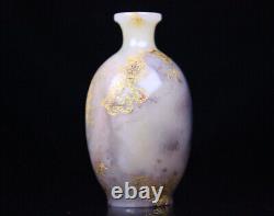 Collection de bouteilles à tabac chinoises en pierre de Shoushan naturelle sculptée exquise et dorée.