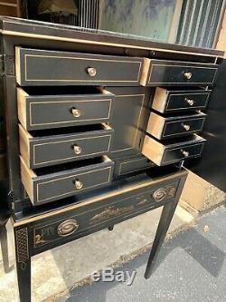 Drexel Chinoiserie Argent Cabinet Chest