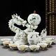 Ensemble De Thé Chinois En Porcelaine Créative Avec 8 Tasses, Théière Dragon Et Service De Thé Kung Fu