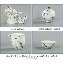 Ensemble de thé chinois en porcelaine créative avec 8 tasses, théière dragon et service de thé Kung Fu