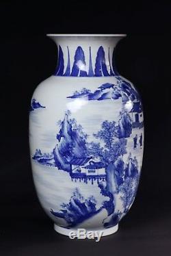 Ex Bonhams Grand Vase Chinois Bleu Et Blanc Fin 19ème Siècle