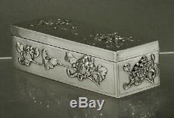 Export Argent Chinese Box C1890 Signé