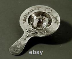 Export Chinois Silver Tea Strainer C1890 Tuckchang