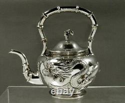 Exportation Chinoise Silver Dragon Kettle C1875 Wing Chun