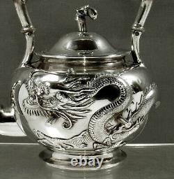 Exportation Chinoise Silver Dragon Kettle C1875 Wing Chun