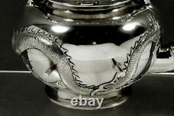 Exportation Chinoise Silver Dragon Kettle C1875 Wing Chun