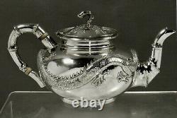 Exportation Chinoise Silver Dragon Teapot C1875 Chong Woo