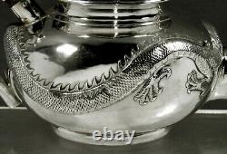 Exportation Chinoise Silver Dragon Teapot C1875 Chong Woo