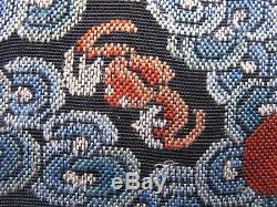 Faisan Antique D'argent Badge Rang Broderie Main Textile Chinois 5ème Rang