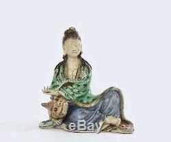 Figure De Licorne Bouddha Bouddha Kwan Guan Yin Chinois Début Du Xxe Siècle