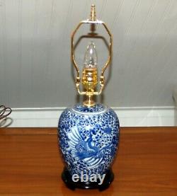 Ginger Jar Lamps Phénix Paire De Thé De Porcelaine Bleu Et Blanc Caddy Vases 7-o