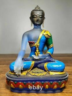 Glace De Couleur Chinoise Shakyamuni Amitabha Bouddha Sakyamuni Tathagata Dieu Statue