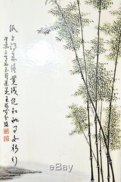 Grand Ensemble De 4 Plaques À Suspendre En Porcelaine Avec Peinture Chinoise