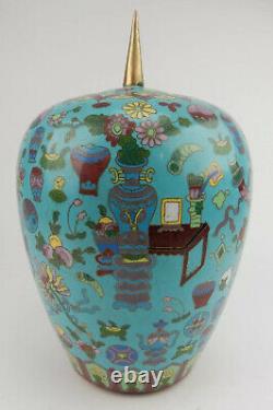 Grand Pot Antique Chinois De Gingembre De Cloisonne Au Début Du 19ème Siècle