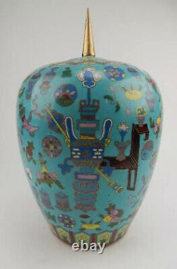 Grand Pot Antique Chinois De Gingembre De Cloisonne Au Début Du 19ème Siècle