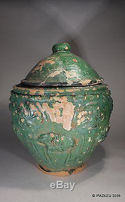 Grand Pot Chinois Antique Bouddhiste Glacé De Dynastie De Chanson / Yuan