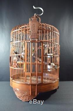 Grande Cage À Oiseaux Chinoise En Bois Et Banbo