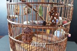 Grande Cage À Oiseaux Chinoise En Bois Et Banbo
