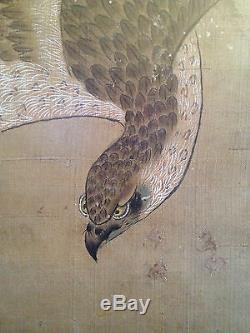 Grande Et Importante Peinture Antique Chinoise Sur Soie, Signée, Encadrée