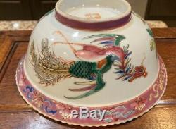 Groupe De Nice Antique Chinese Famille Rose Peranakan Straits Nyonya Bol En Porcelaine