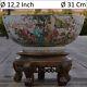 Immense Antique Chinois Rose Mandarin Punch Bowl Qianlong Période