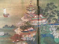 Important Énorme Et Peinture Antique Chinoise Sur L'écran Chambre Soie, Illustrateurs