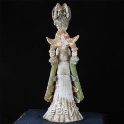 Importante 13 Dynastie Tang Chinois Pottery Dancer Court Lady Figure Tomb Statue