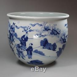 Jardinière En Porcelaine Chinoise Bleue Et Blanche Ancienne, Kangxi (1662-1722)