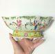 Jiaqing Famille Rose Ovale Lobed Bowl 1800 Signé Qing Dynasty Chinese Old Réparation