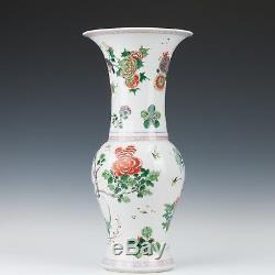 Joli Grand Vase Chinois Famille Verte Yenyen, Kangxi, Début Du 18ème Siècle