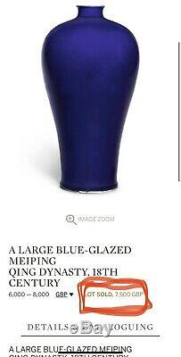 Kangxi Qianlong Chinese Antique Porcelaine 18 Blue-monochrome Vase Émaillé. C