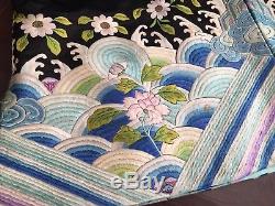 L'art Chinois Antique De Veste De Broderie De Soie De Qing Qi Pao De Fines Fleurs D'art Wow